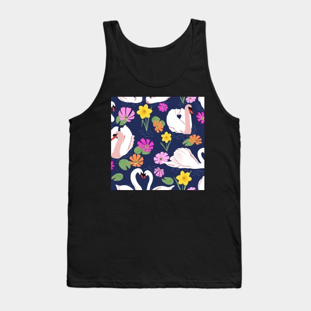 Swans in spring time Tank Top by Papergrape